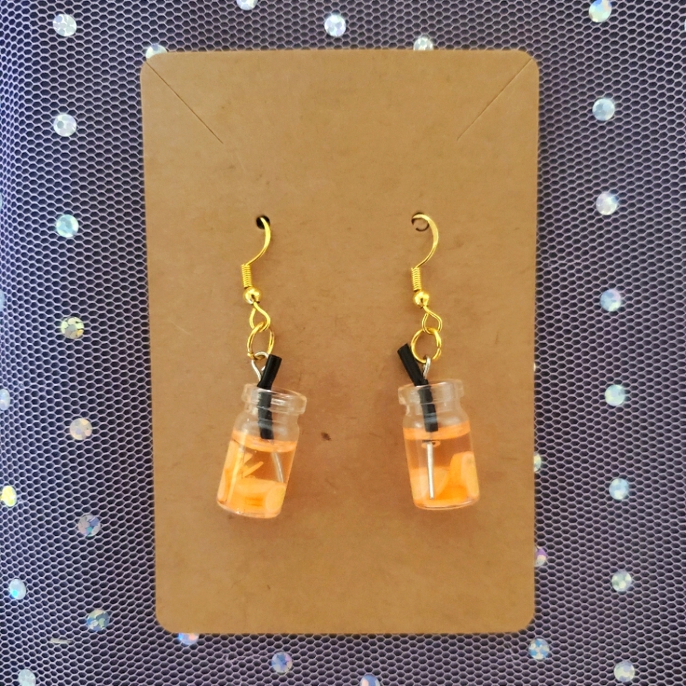 NEW Orange Tea Drink Earrings 🍊🍹